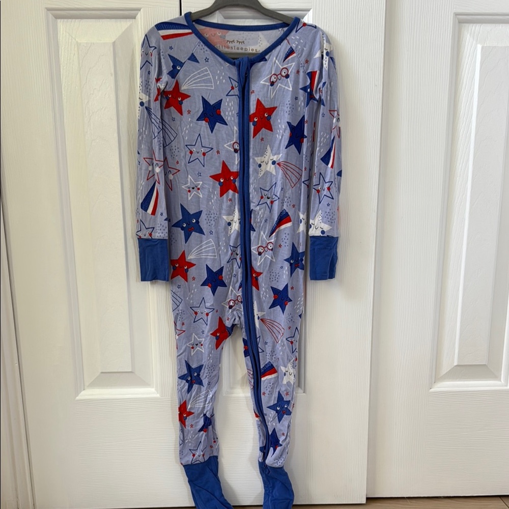 Little Sleepies Red and Blue Starry Footies